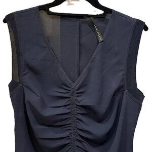Sleeveless Top Navy V Neck Iris Size 10